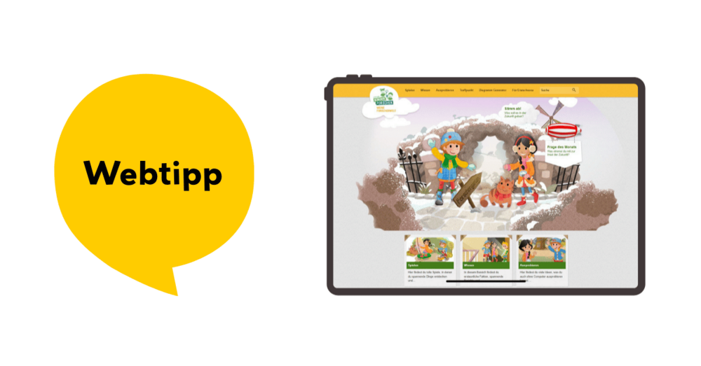 Mockup des Internet-Portals der Stiftung „Kinder forschen“