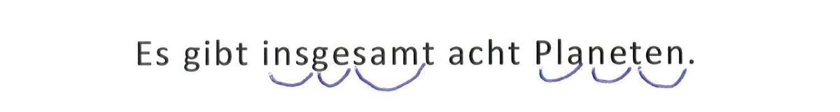 Satz: Es gibt insgesamt acht Planeten.