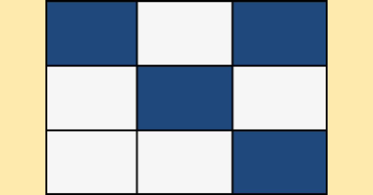 Rechteck mit eingefärbten Kästchen